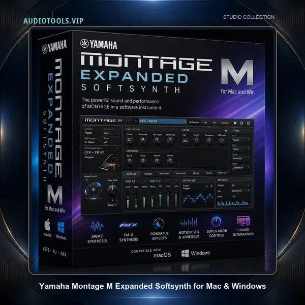 Yamaha Montage M Expanded Softsynth 3D box