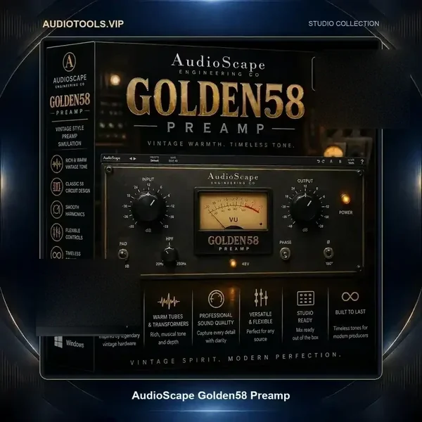 AudioScape Golden58 Preamp 3D box